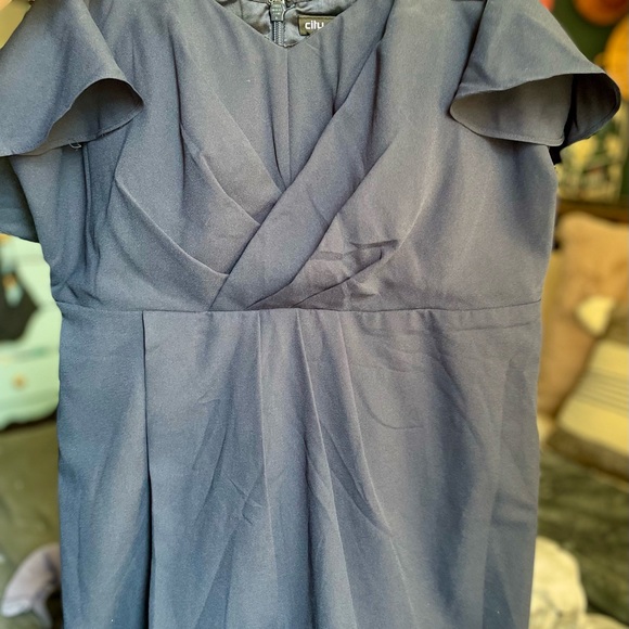 Elegant Navy Blue Women's formal wedding guest dress - Picture 6 of 14